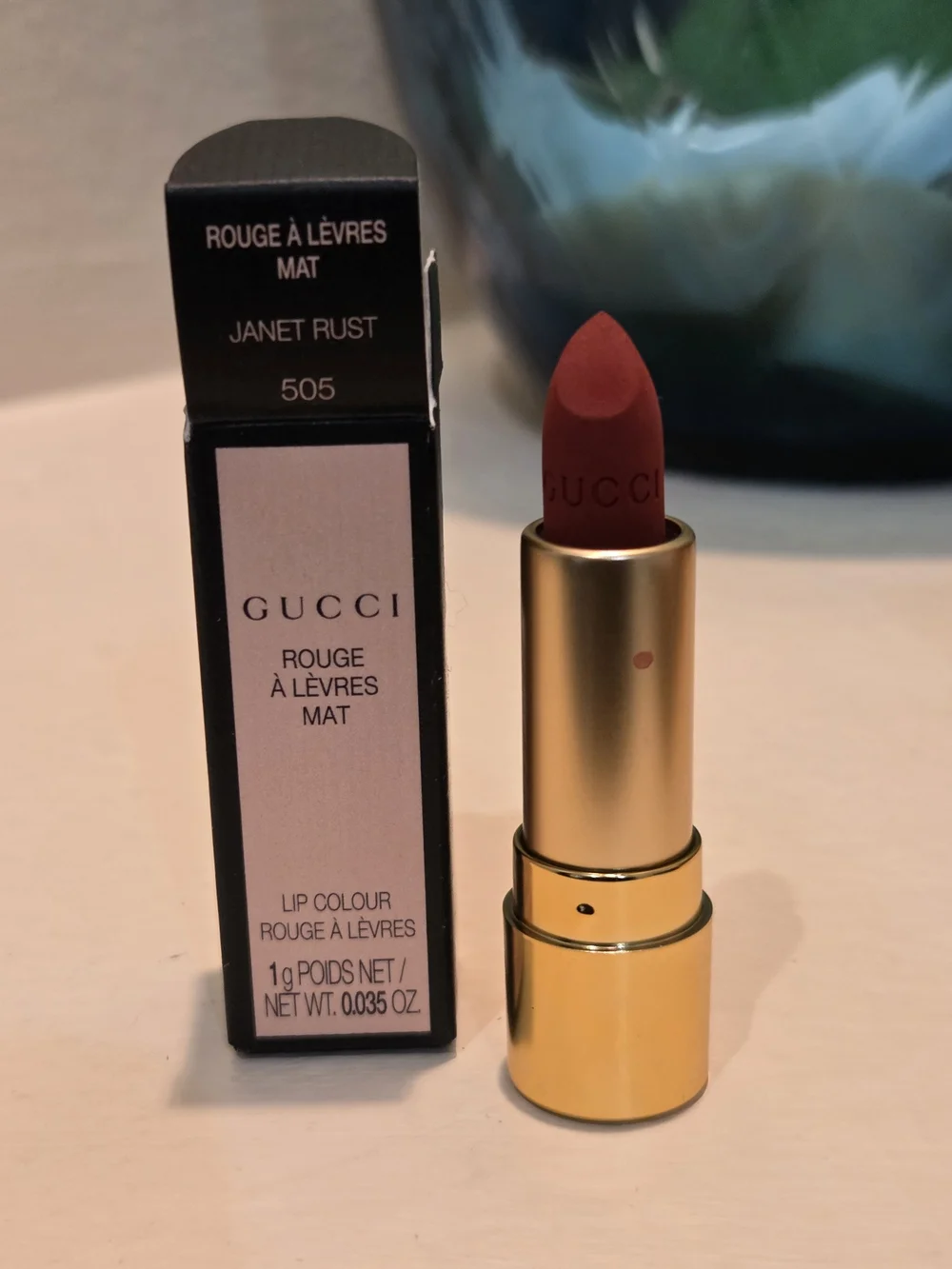Gucci Rouge À Lèvres Mat Mini Lipstick 505 Janet Rust 1g New with Box